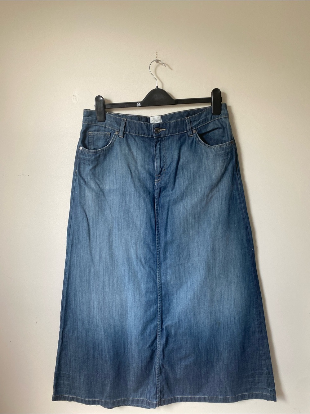 H&M Blue Denim Midi Skirt